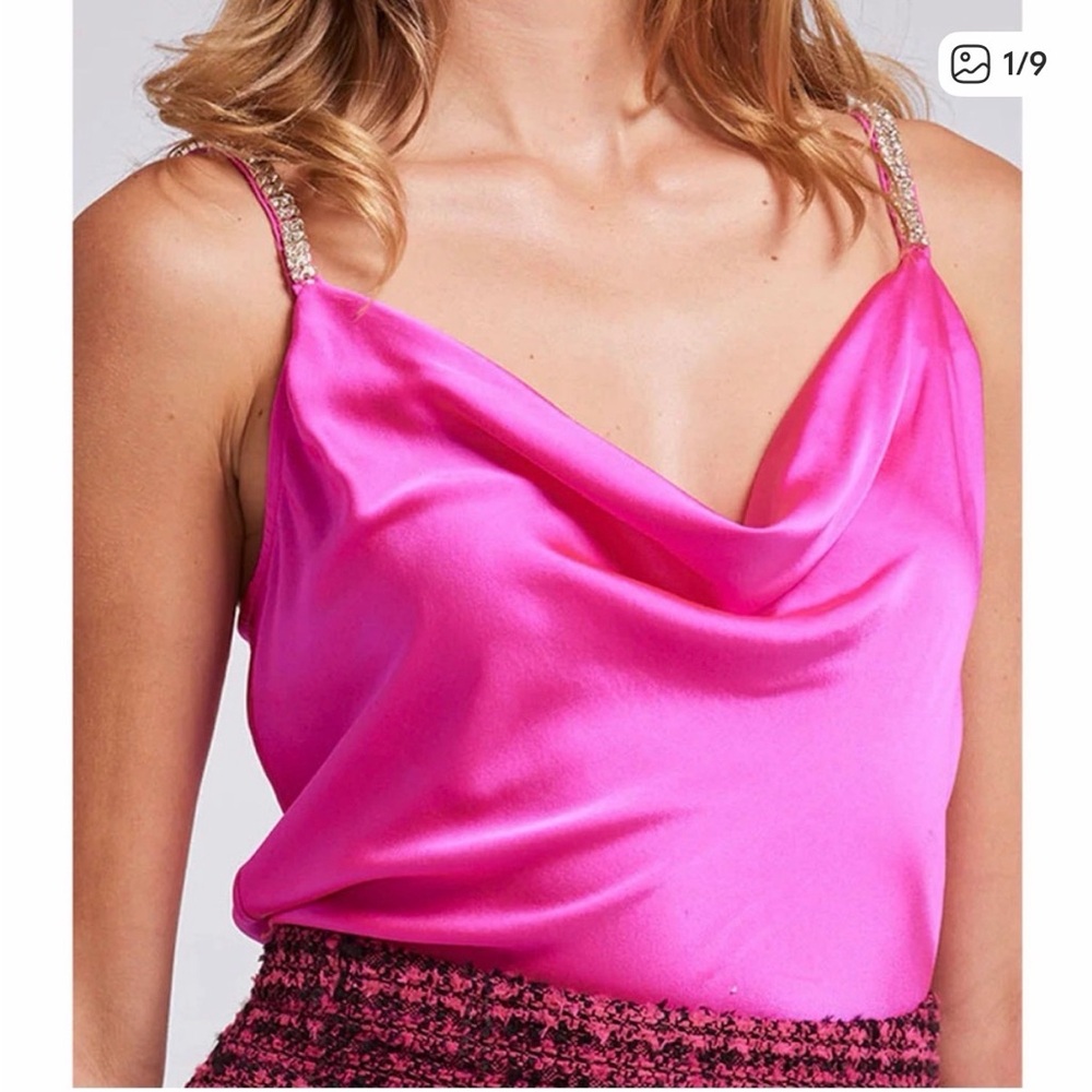 GENERATION LOVE LORI CRYSTAL STRAP SILk CAMI